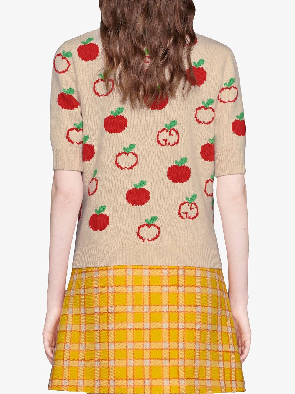 GG apple jacquard crew neck jumper - 4