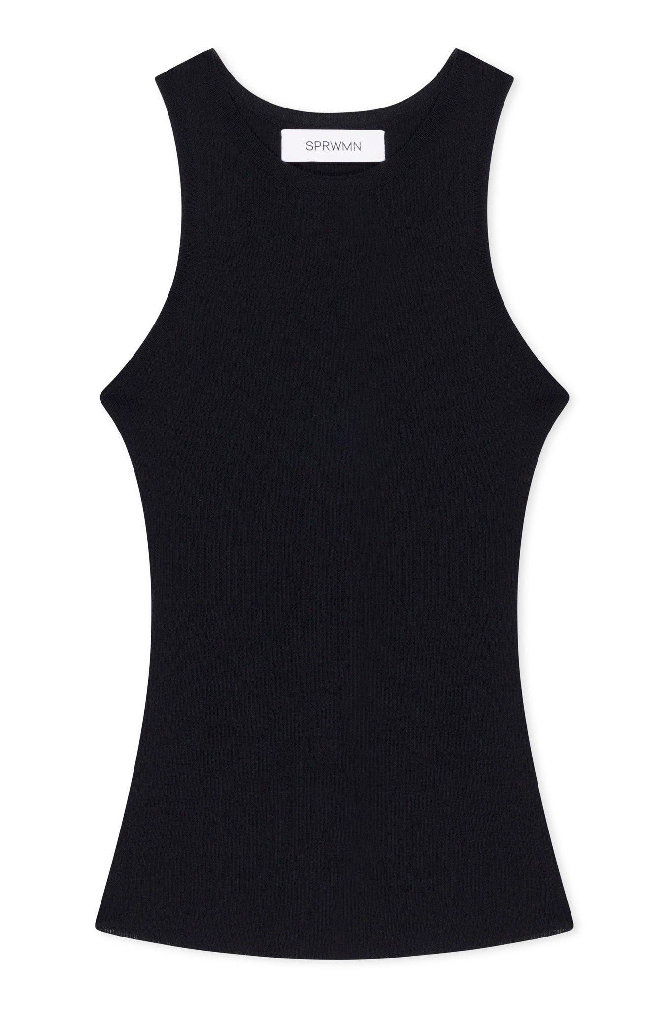 BLACK ULTRA FINE CASHMERE RACER TANK - 6