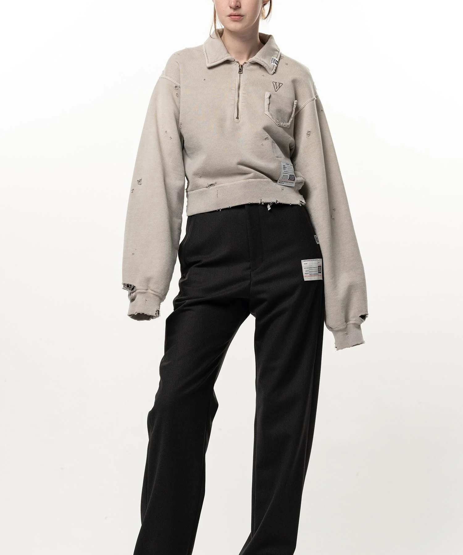 Sun Faded Like Cropped Collared Sweatshirt - 1