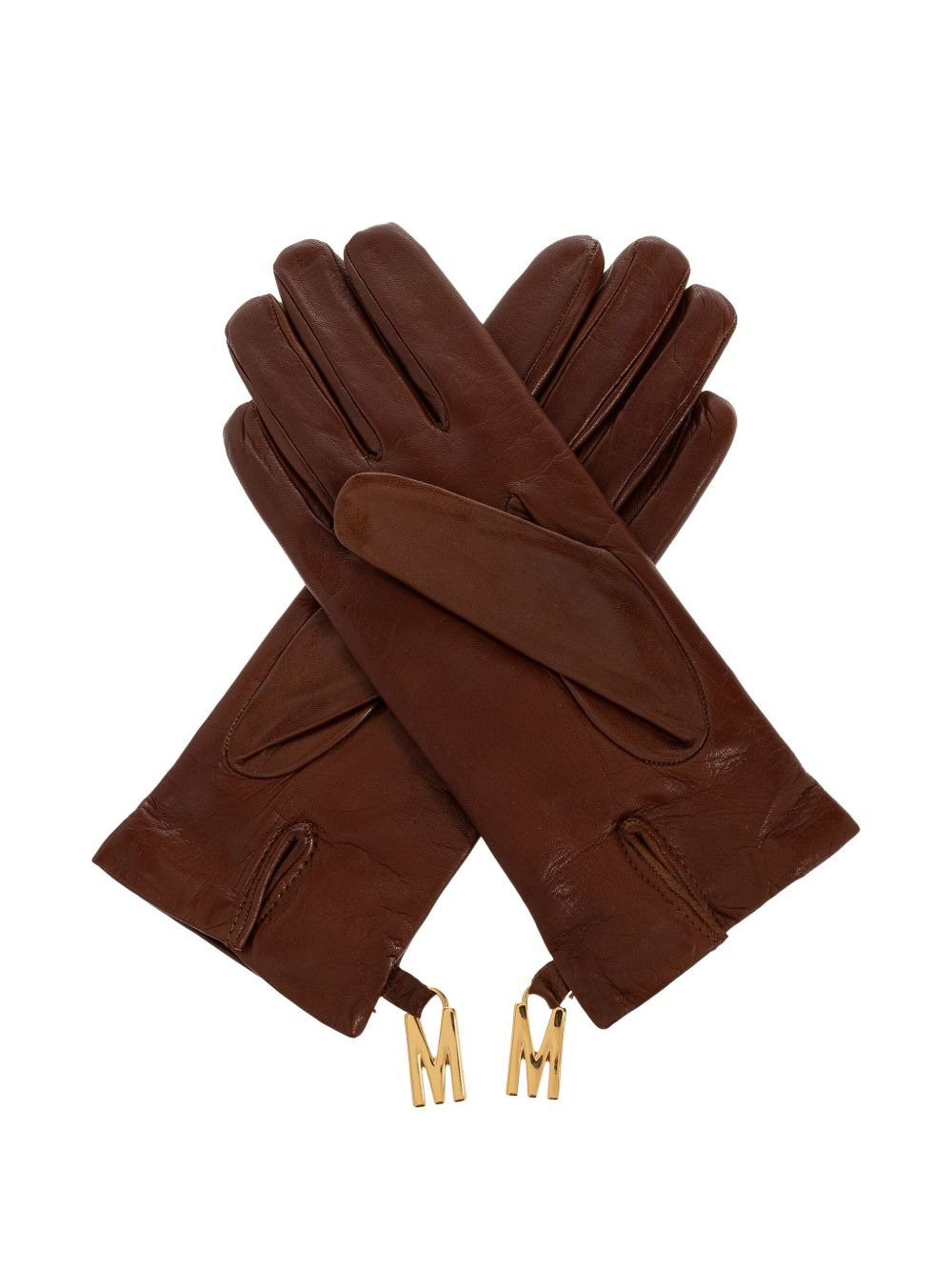 logo-detail leather gloves - 2