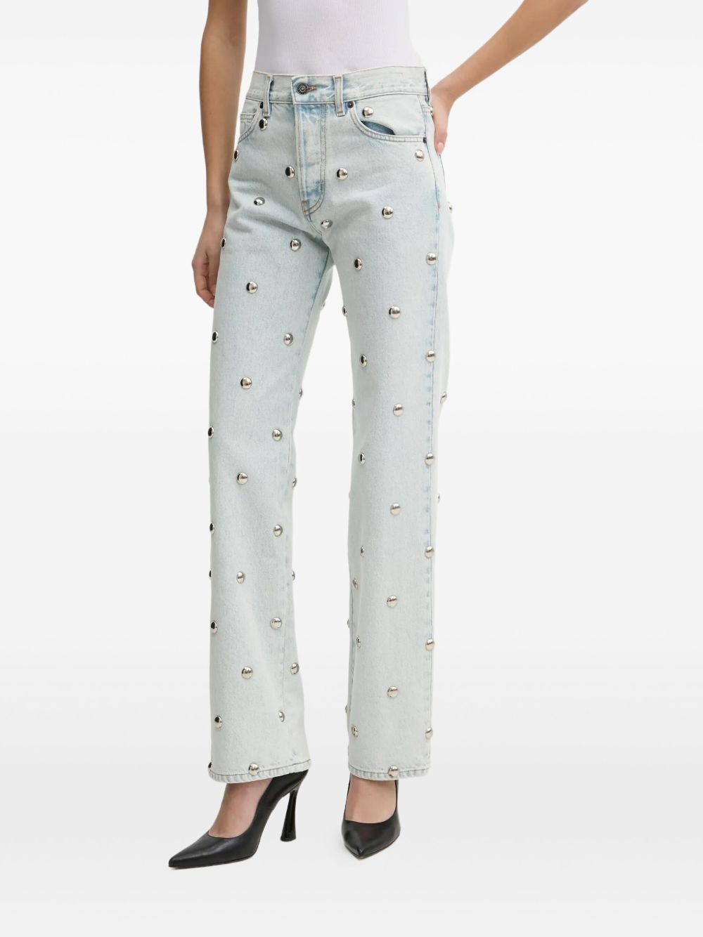 stud-embellished jeans - 2