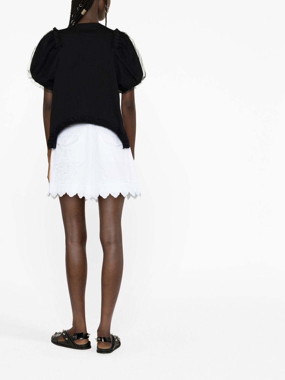 broderie-anglaise cotton shorts - 4