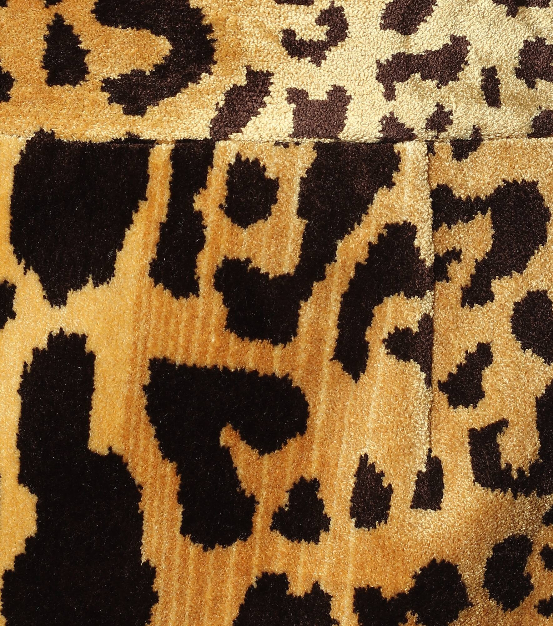 Leopard-print velvet midi skirt - 4