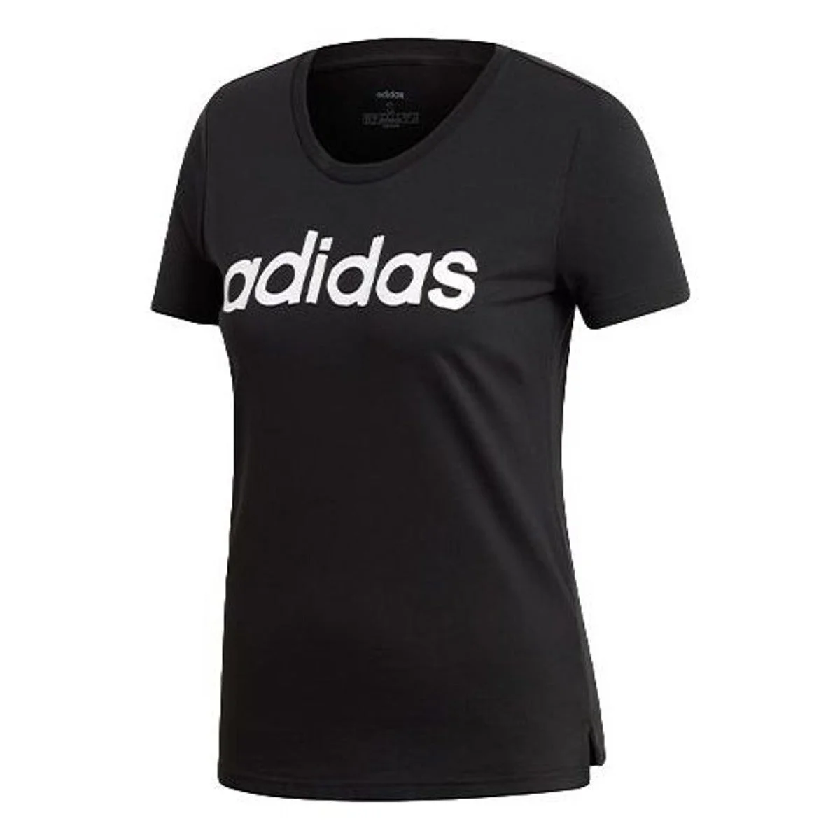 (WMNS) adidas Brush Effect Logo Graphic T-Shirt 'Black White' EI4569 - 1