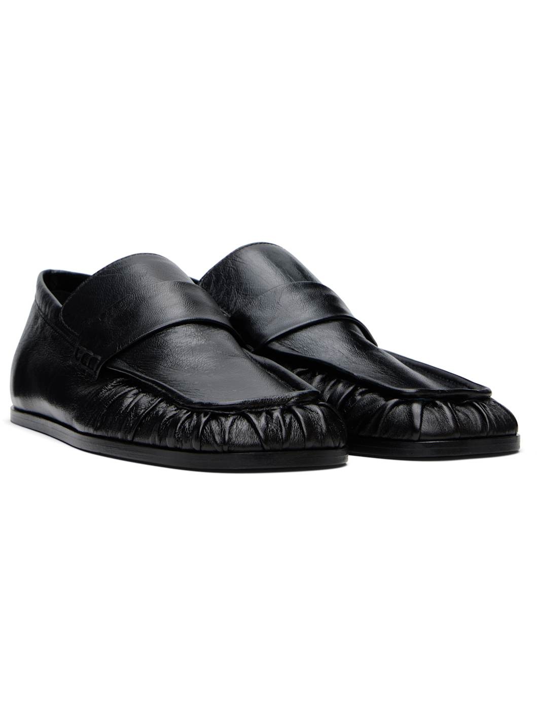 Black Leather Loafers - 4