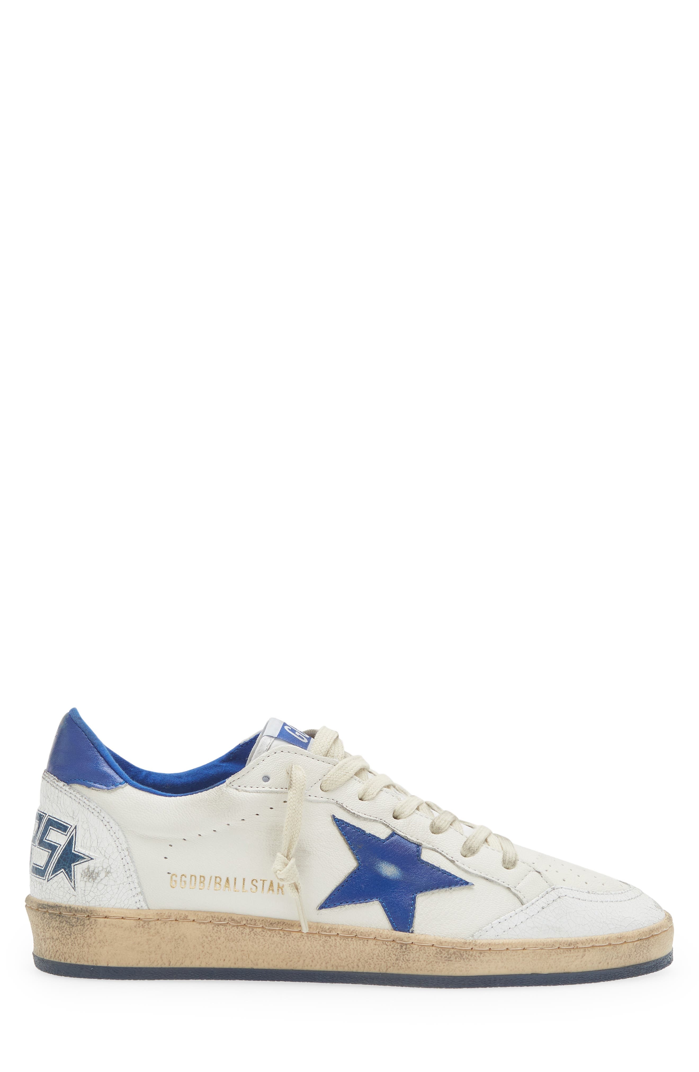 Golden Goose Ball Star Low Top Sneaker in White/Bluette at Nordstrom - 3