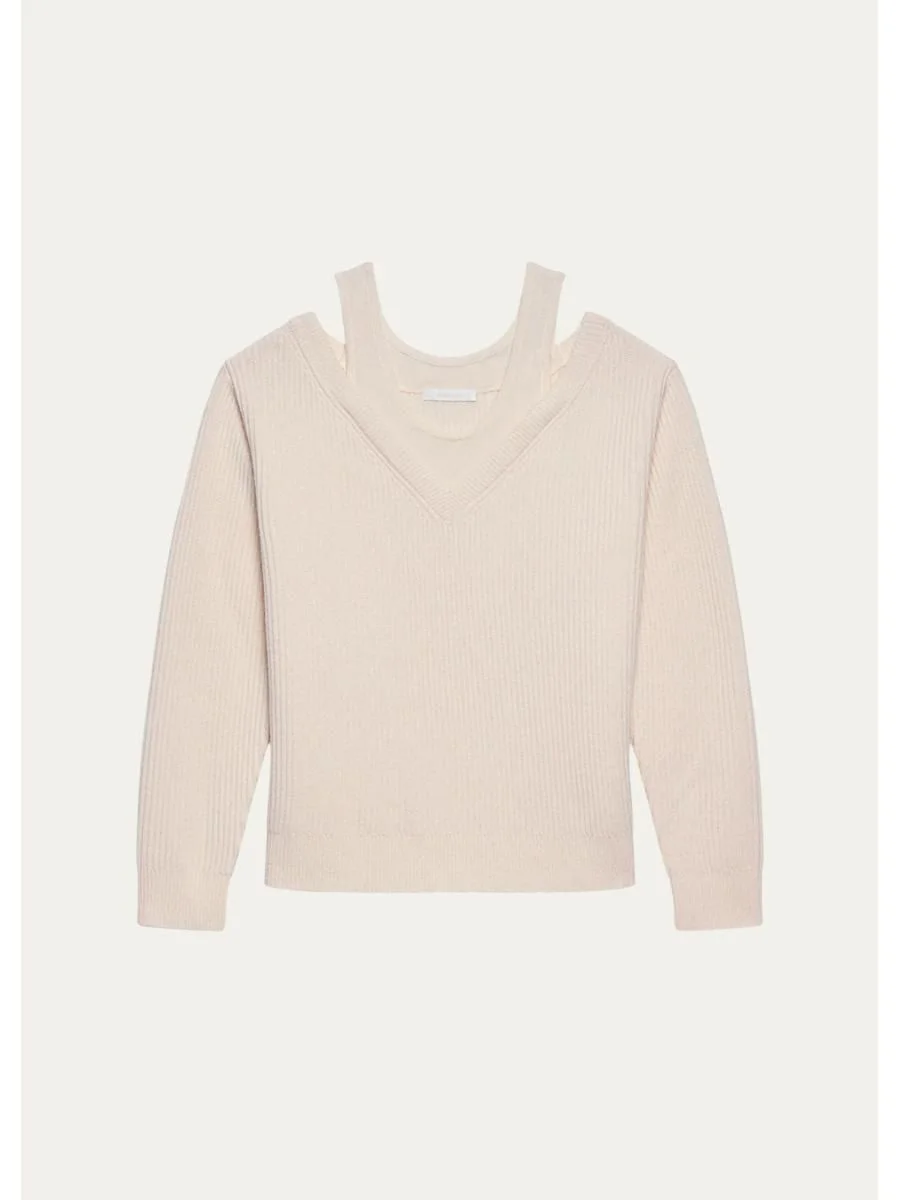 Cold-Shoulder Wool Top - 1