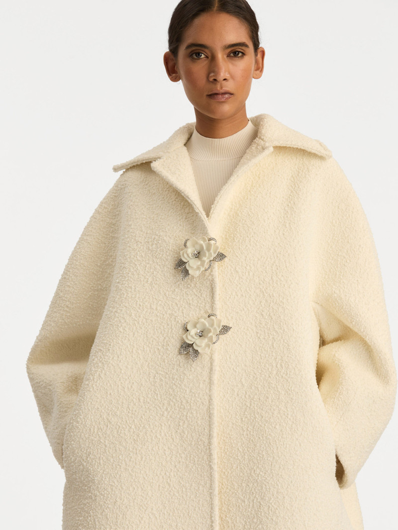 FLORAL BUTTON BOUCLÉ TWEED COAT 6
