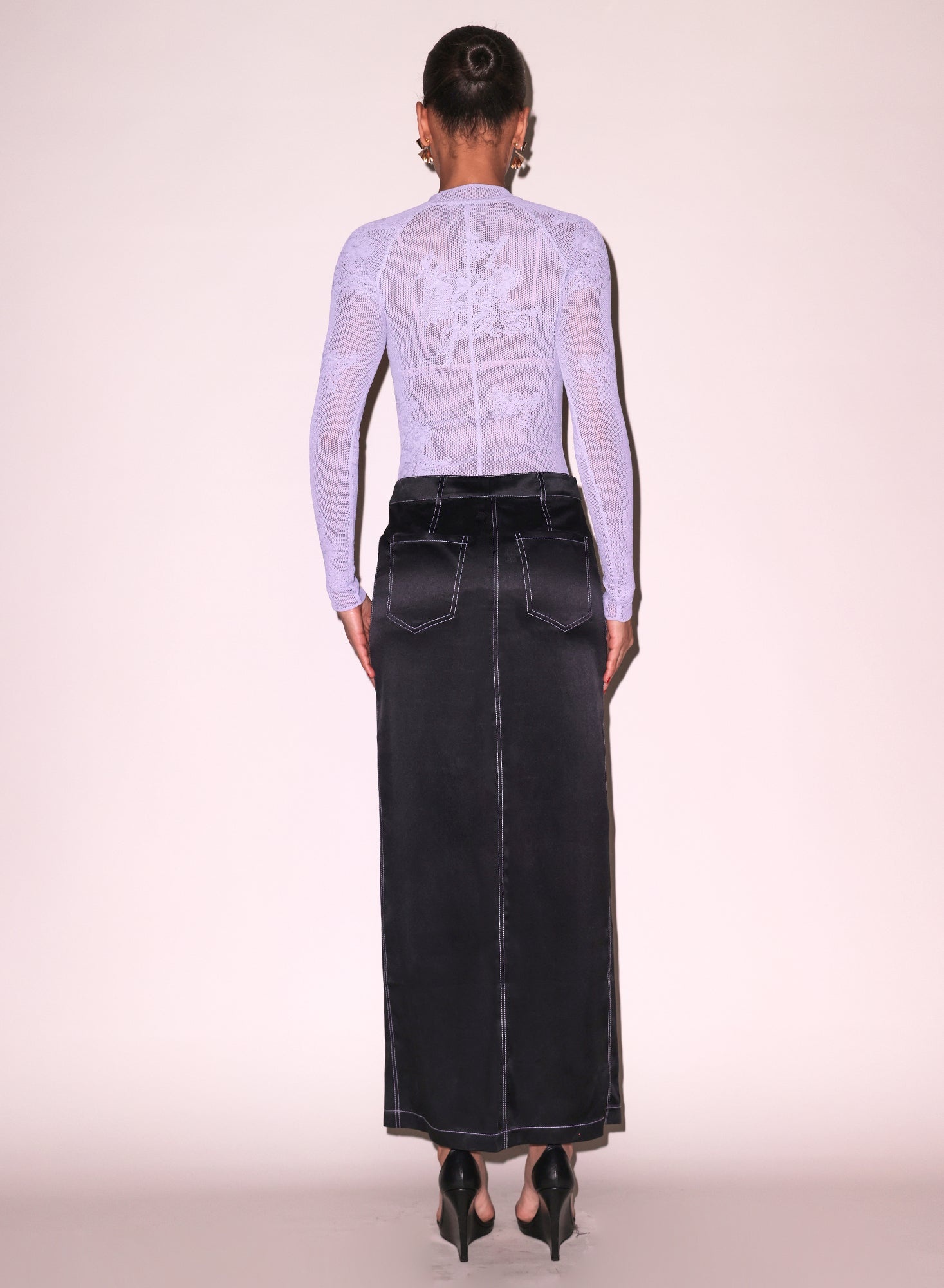 Lace Pointelle Long Sleeve Bodysuit - 7