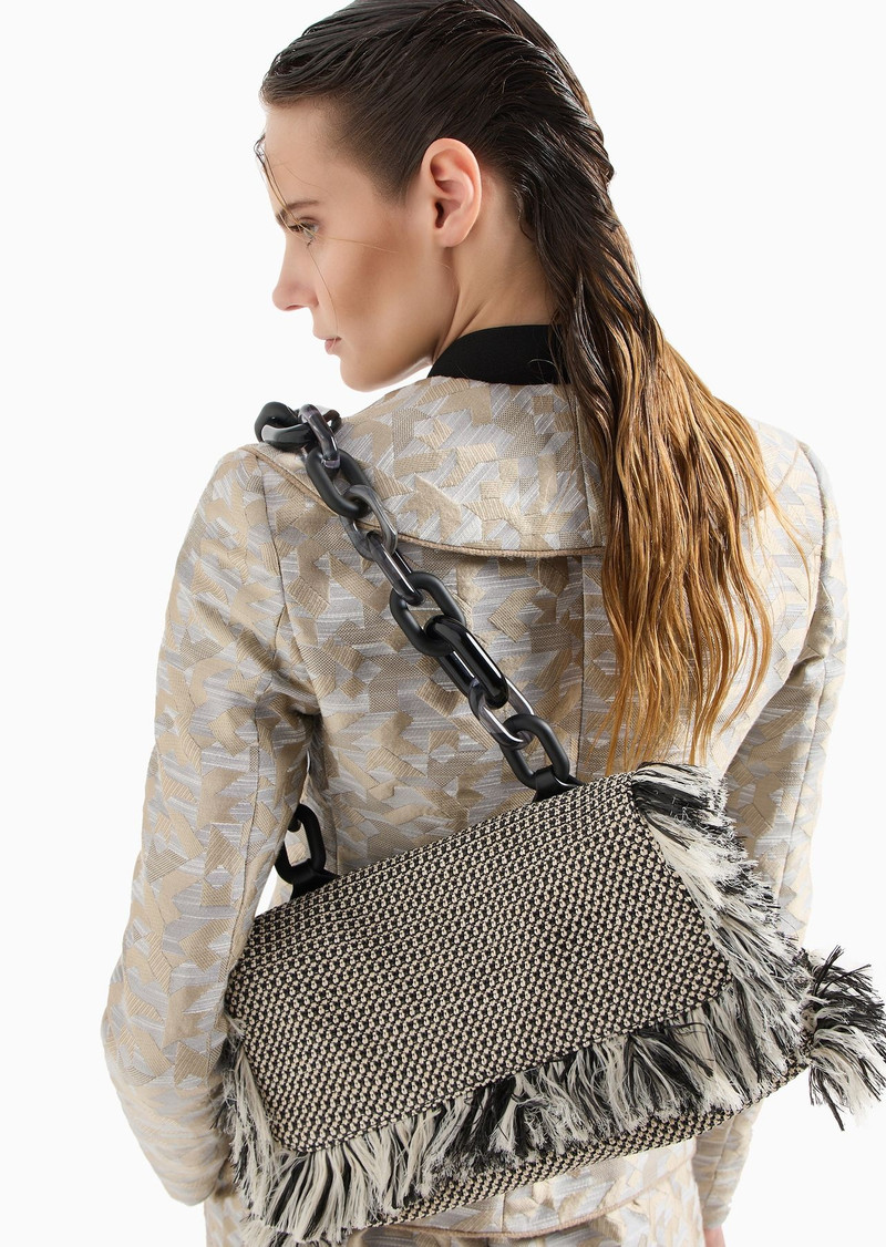 Fringed straw shoulder bag 6