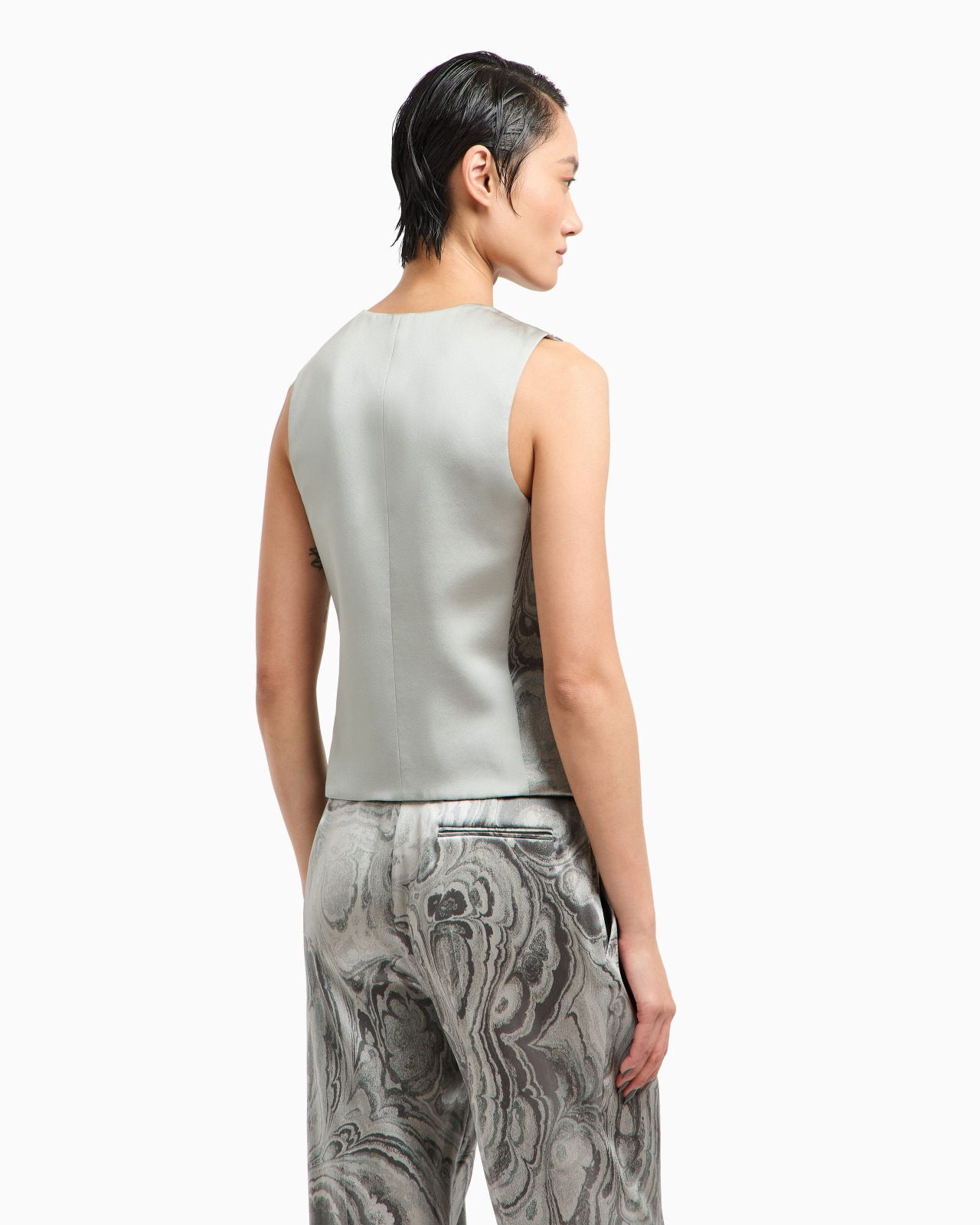 SINGLE-BREASTED JACQUARD WAISTCOAT - 3