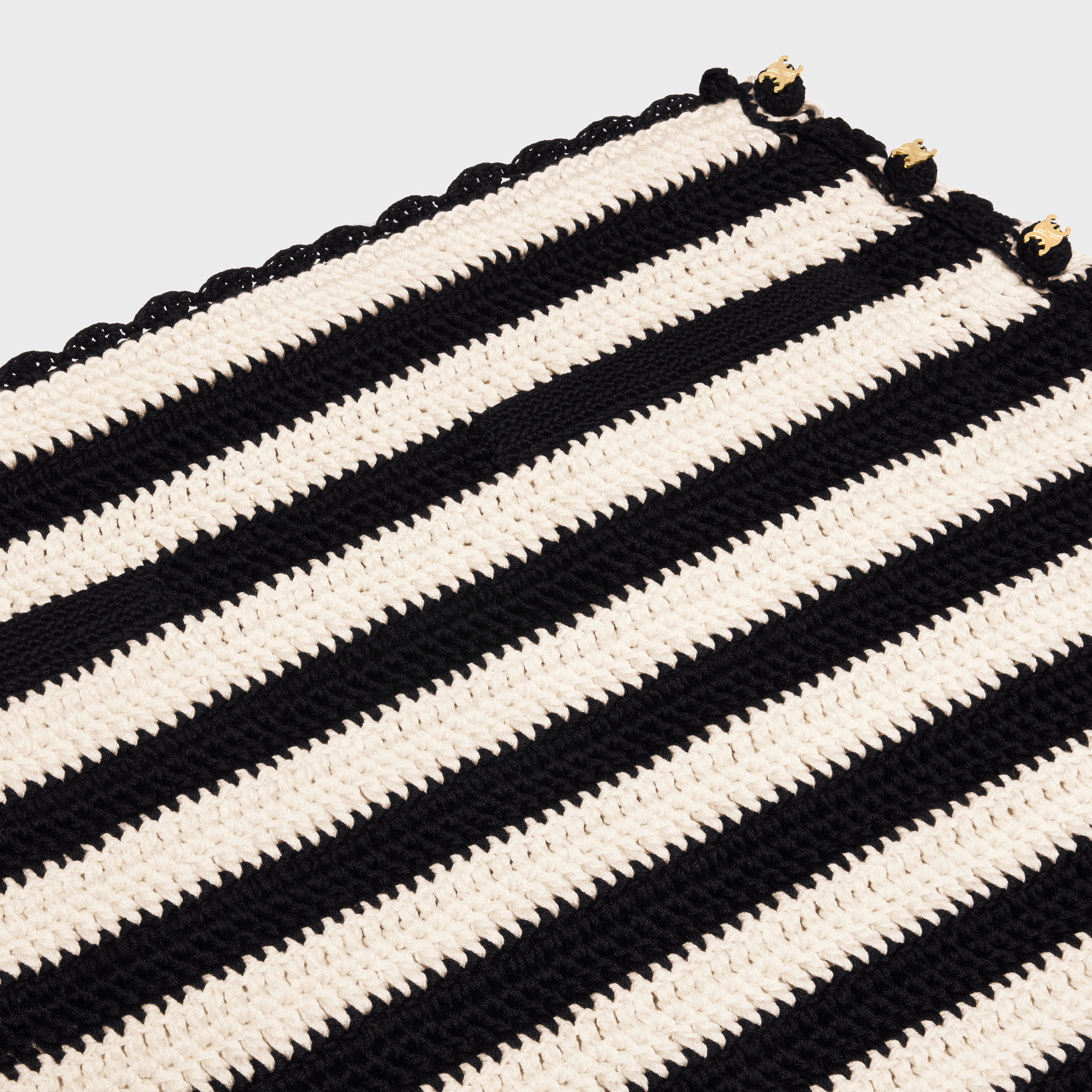 striped mini skirt in crocheted cotton - 3