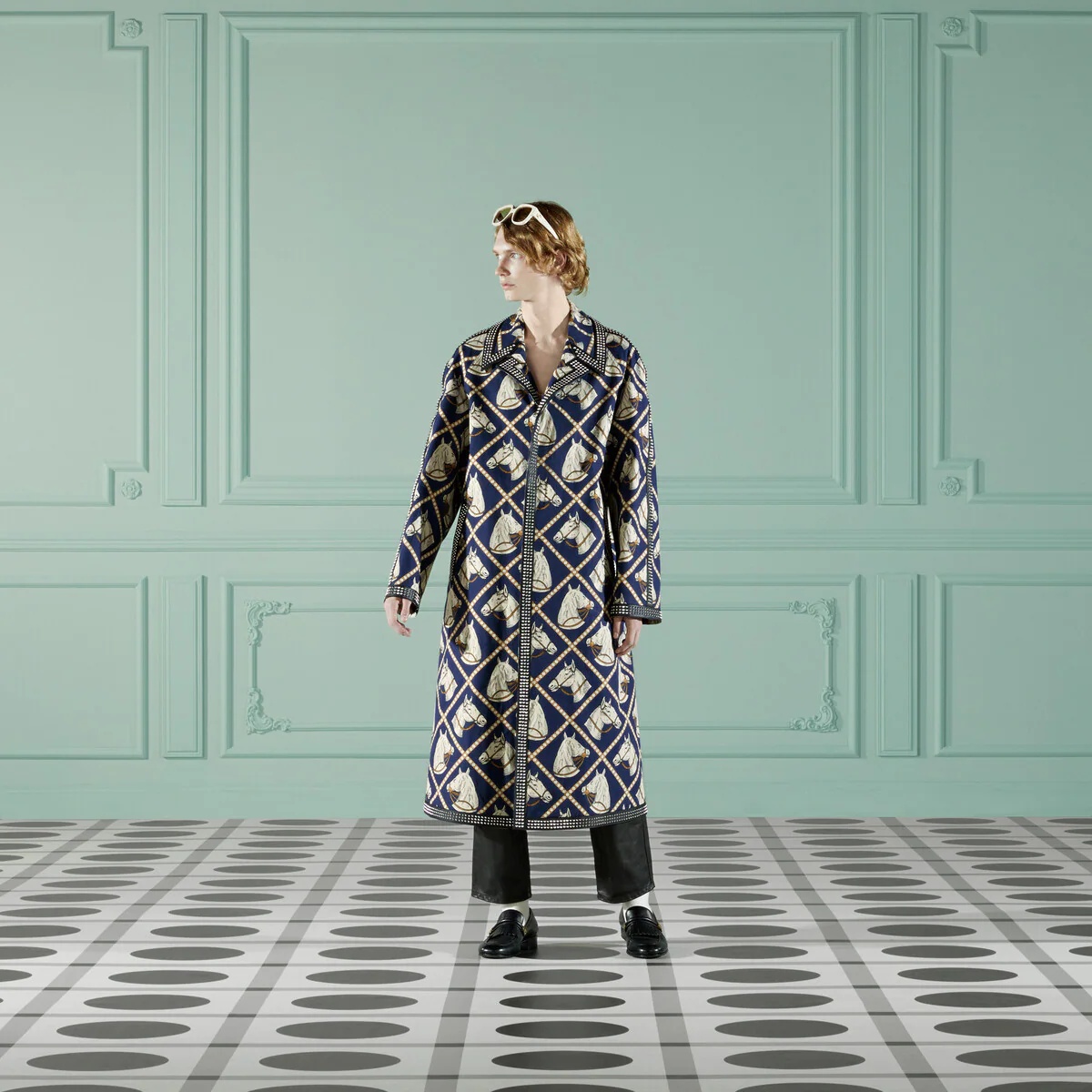 Equestrian print cotton coat - 6