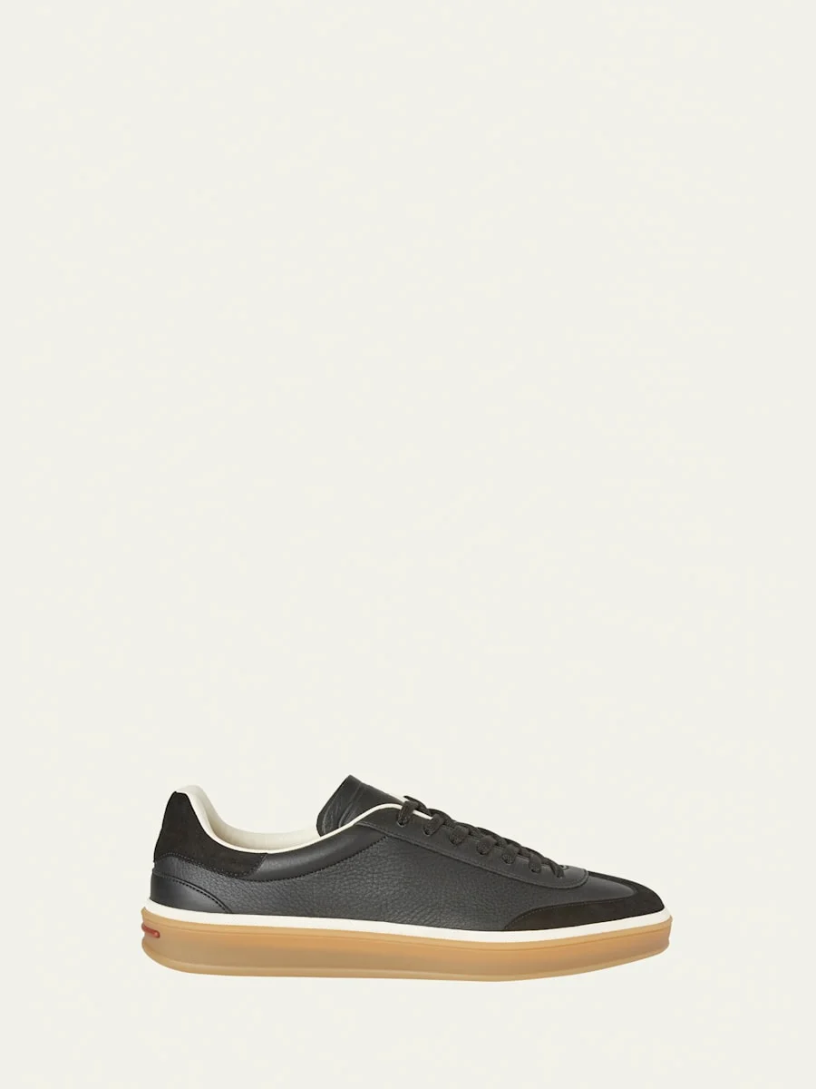 Men's Tennis Walk Mixed Leather Sneakers - 1