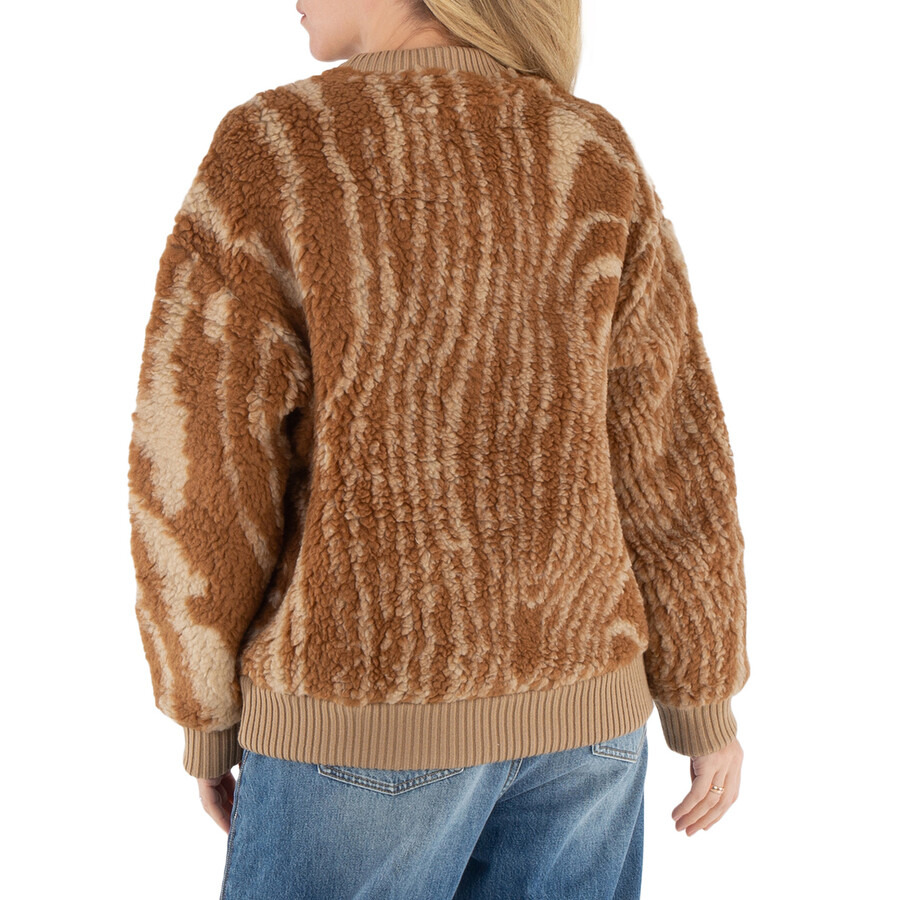 Stella McCartney Ladies Brown Graphic-Pattern Crew-Neck Jumper - 3