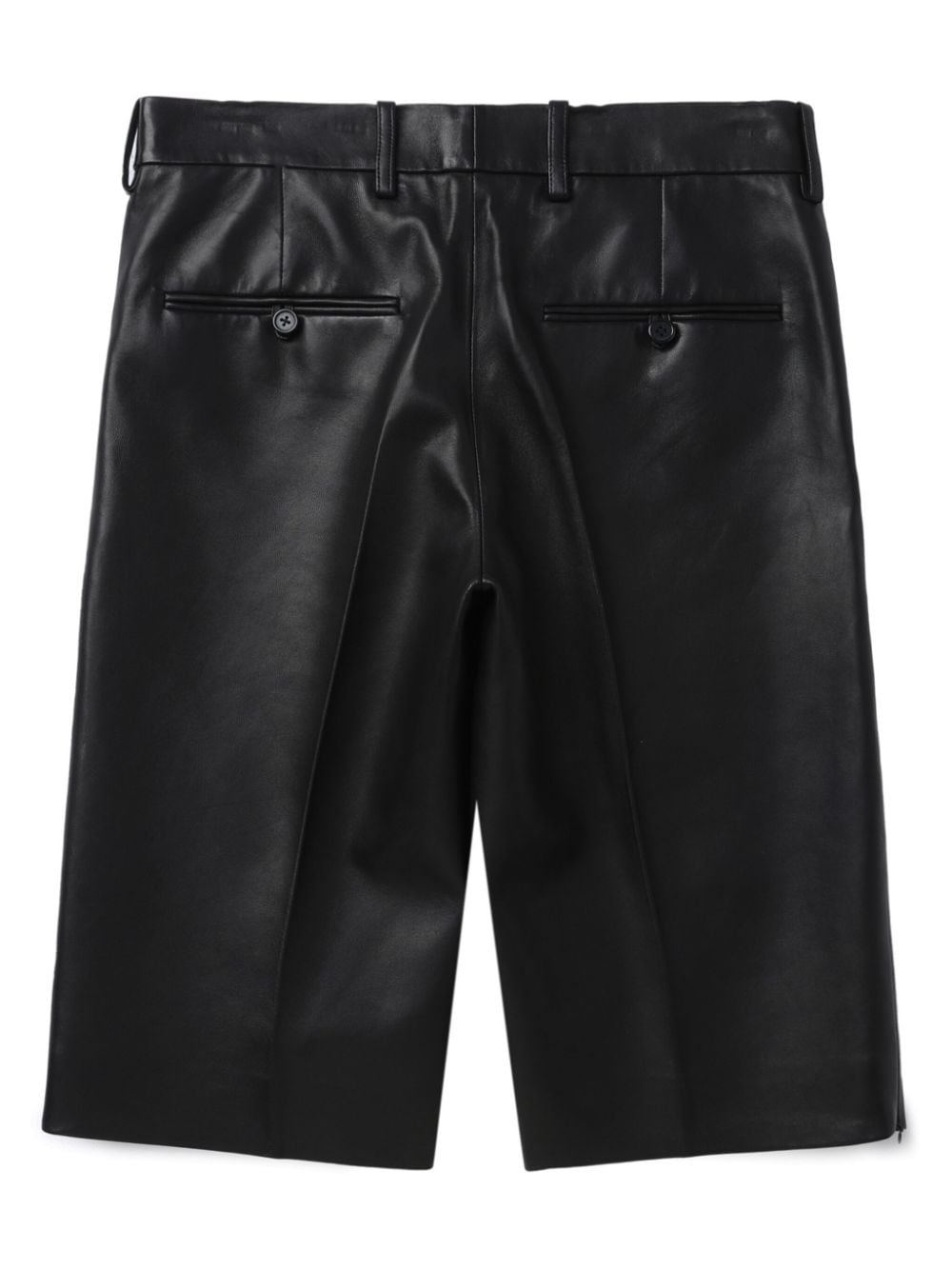 leather knee-length shorts - 6