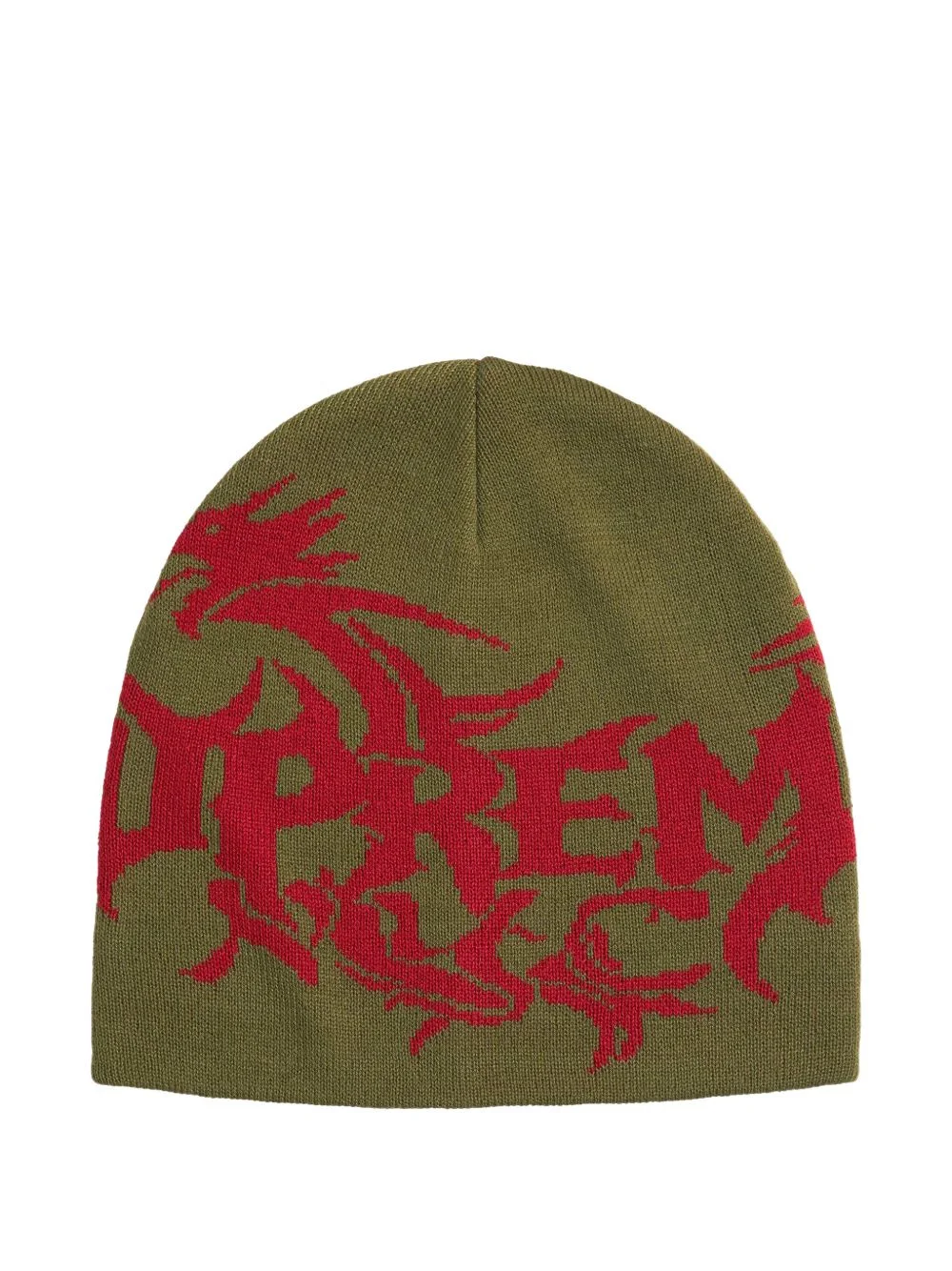 dragon-intarsia beanie hat - 1