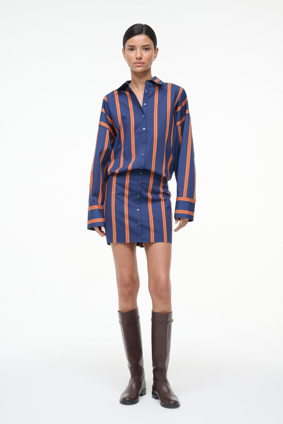 STAUD CYNTHIA DRESS RAILROAD STRIPE - 2