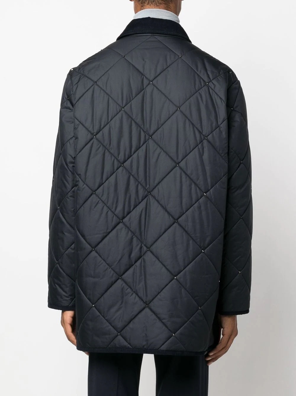 Rockstud diamond-quilted short coat - 4