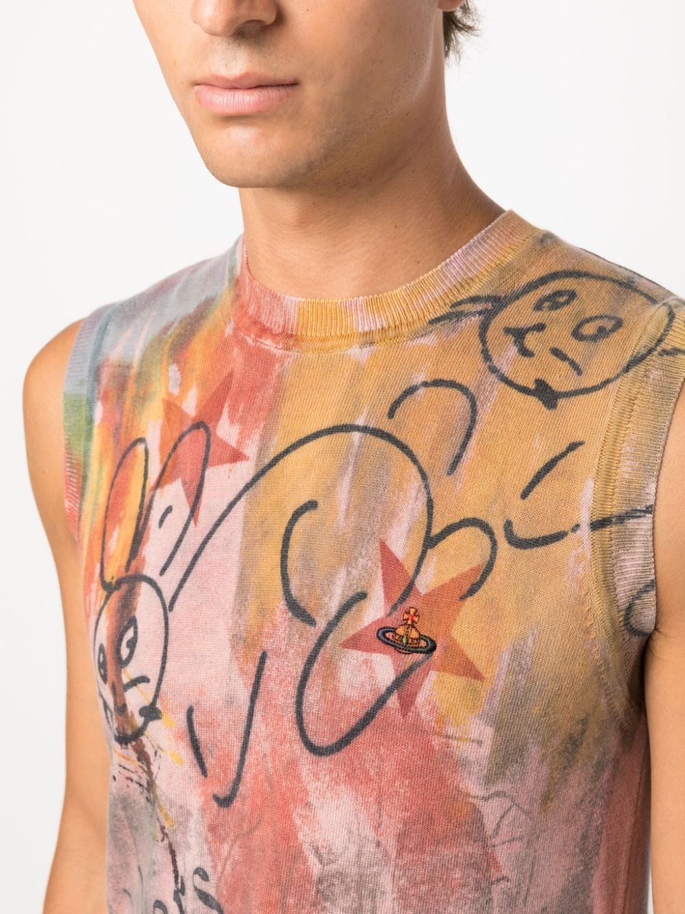 graphic-print cotton tank top - 5
