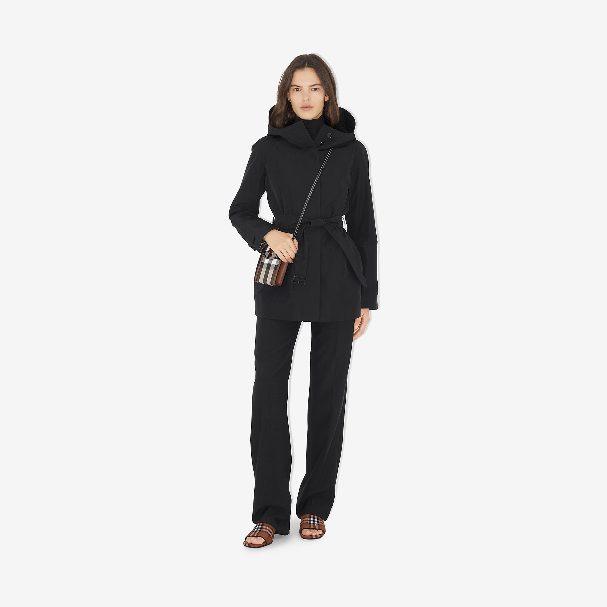 Technical Cotton Faille Hooded Car Coat - 2