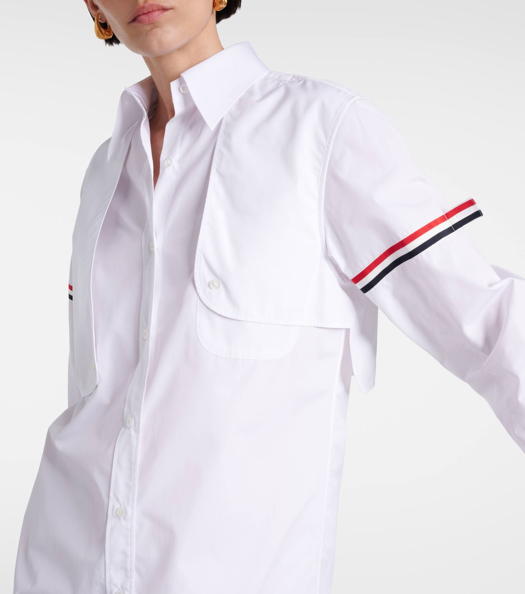 RWB Stripe cotton shirt dress - 4