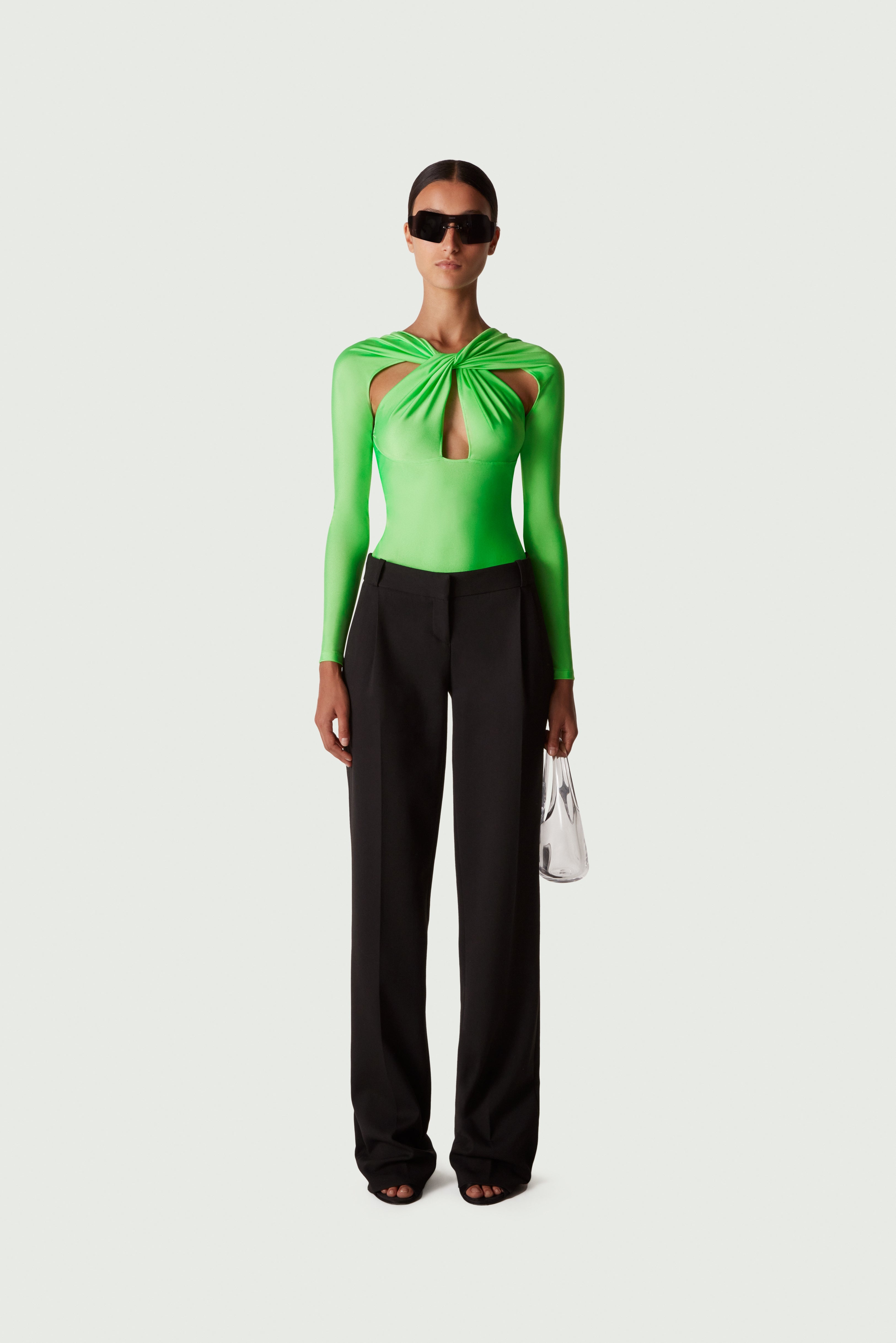 Twisted Cut-Out Jersey Bodysuit - 2