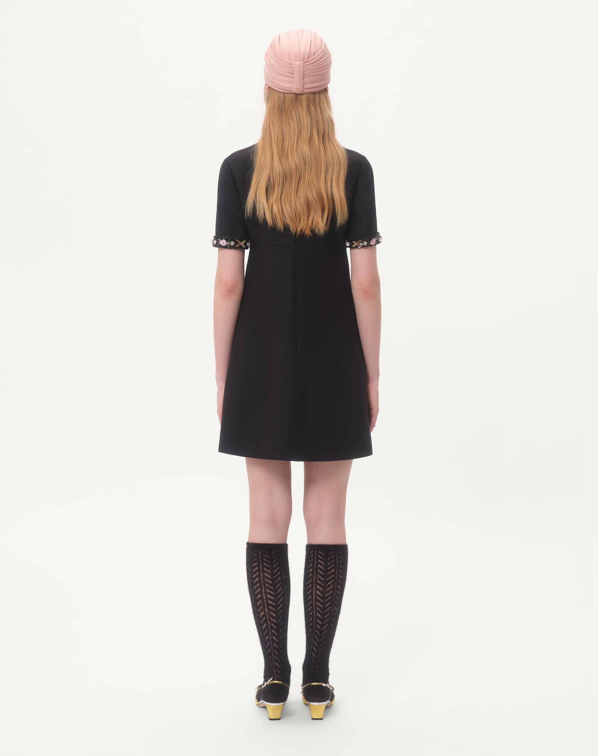 EMBROIDERED CREPE COUTURE SHORT DRESS - 6