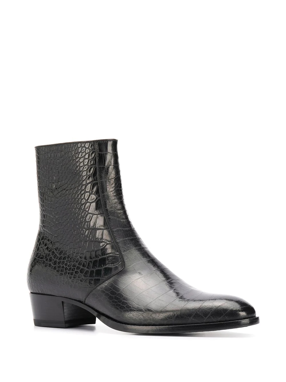 Wyatt crocodile-embossed boots - 2