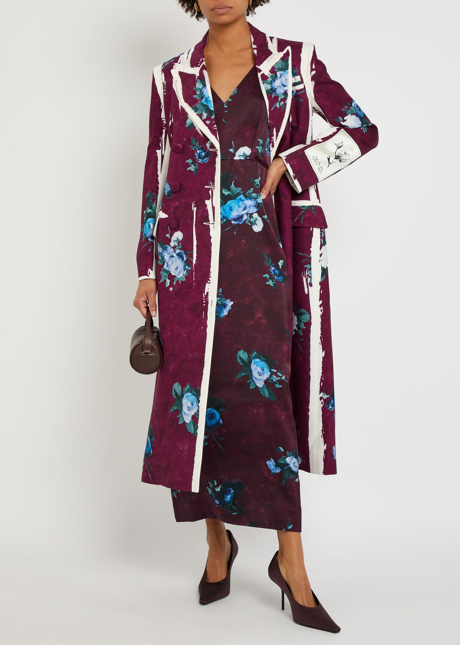 Erdem Floral-print Satin Midi Dress - 3