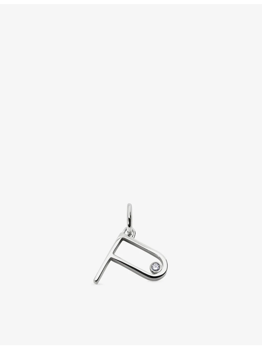 Solitaire Diamond Initial P Sterling-Silver And 0.035ct Lab-Grown Diamond Pendant - 1