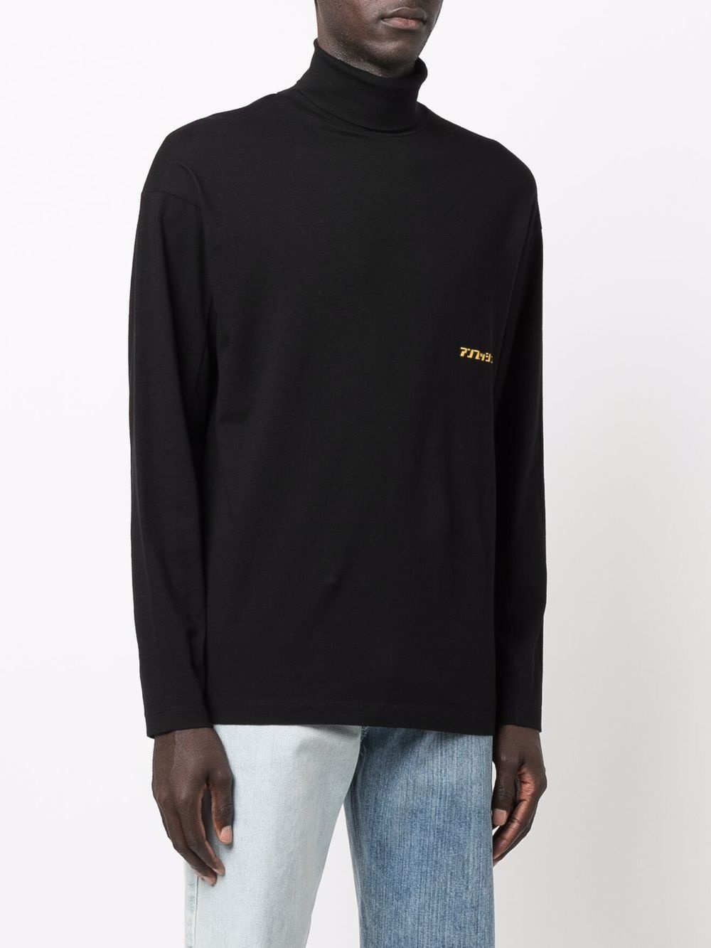 logo-print high-neck T-shirt - 3
