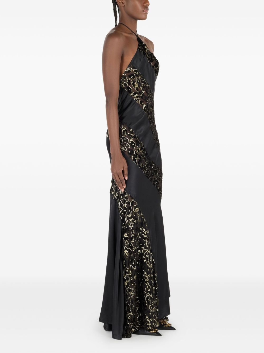 animal-print halterneck dress - 3
