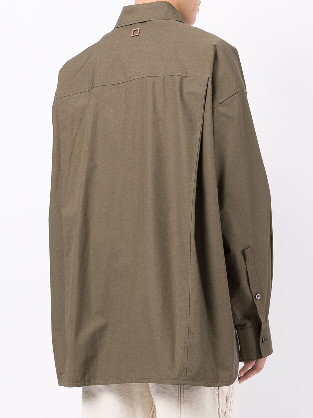 chest-pocket oversized shirt - 4