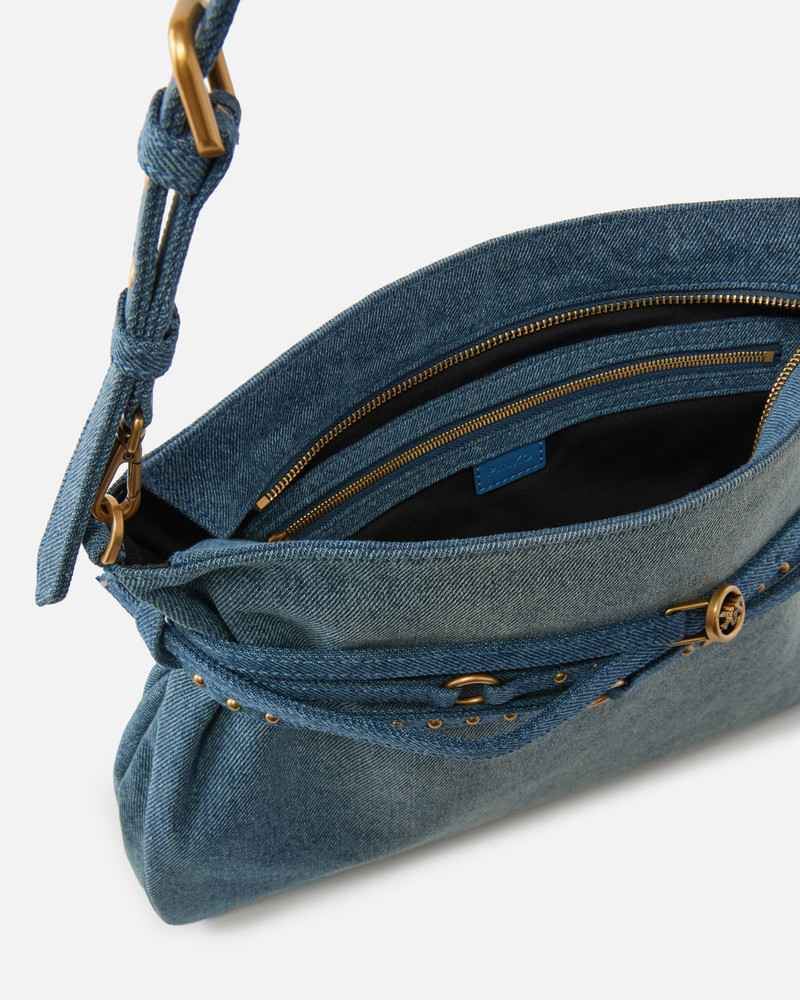 BELT BAG BIG LARGE SHOULDER BAG IN DENIM 4