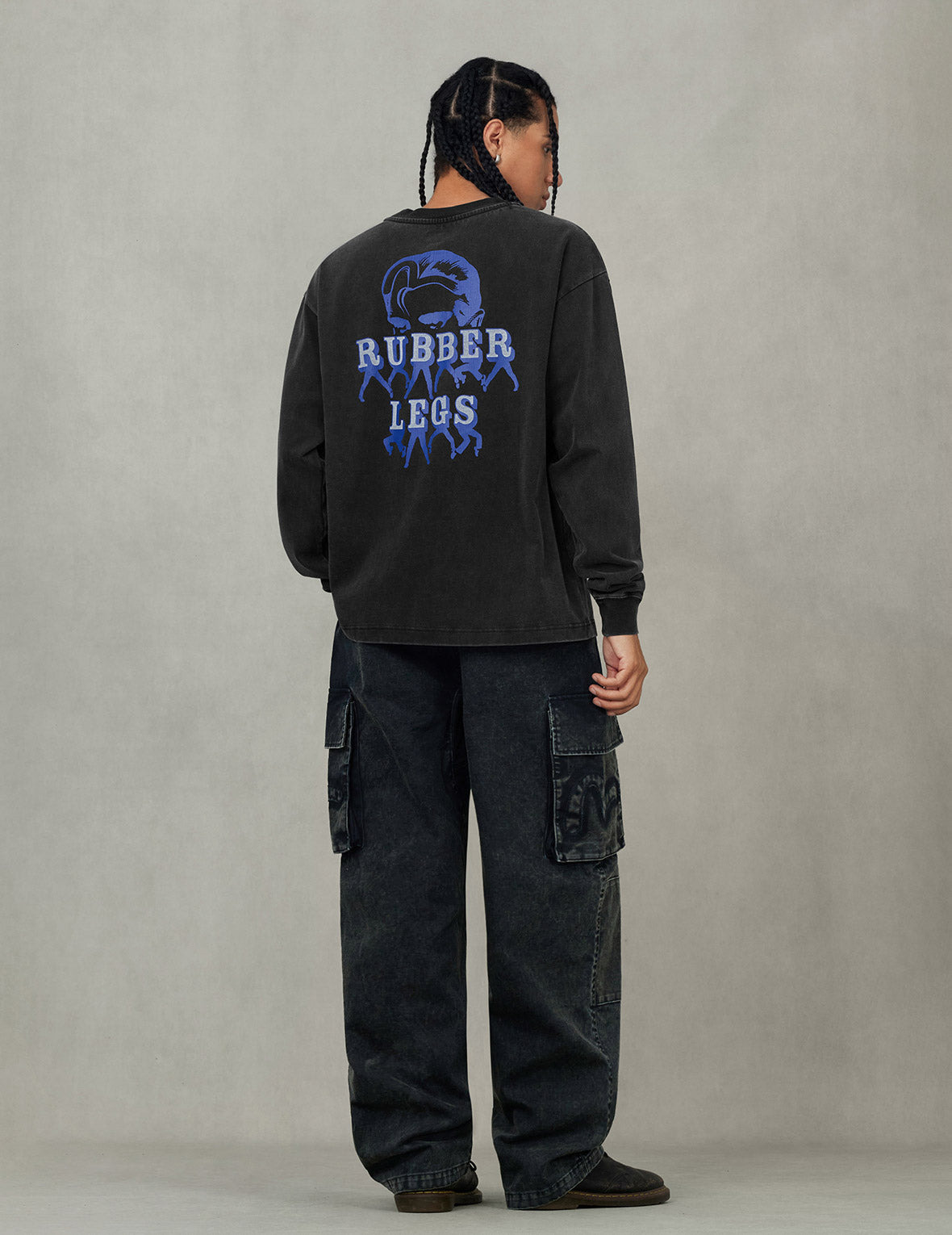 Seagull and Rubber Legs Print Relax Fit Long-sleeve T-shirt - 6