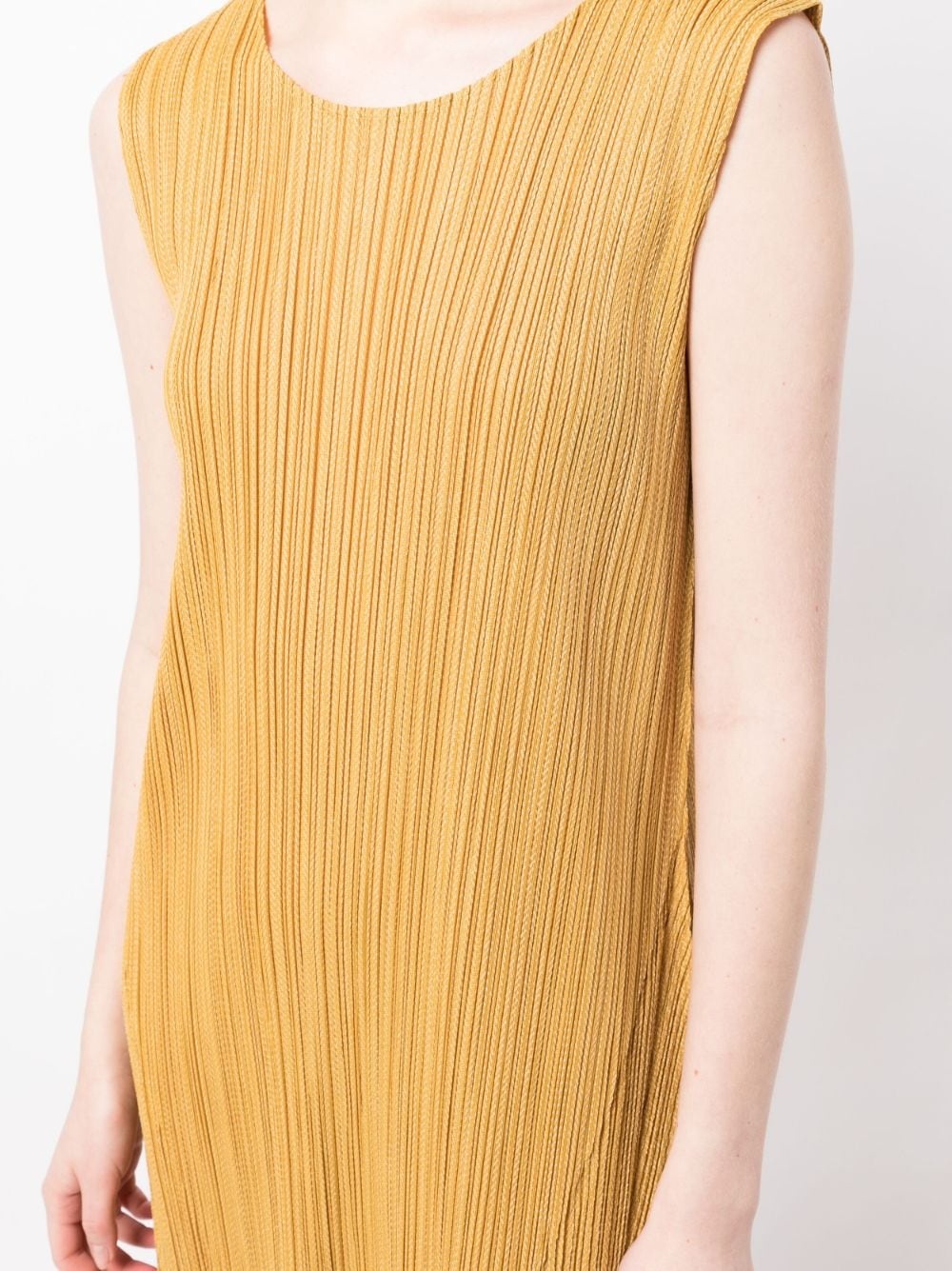 Pleats Please Issey Miyake Alley plissé-effect Midi Dress - Yellow