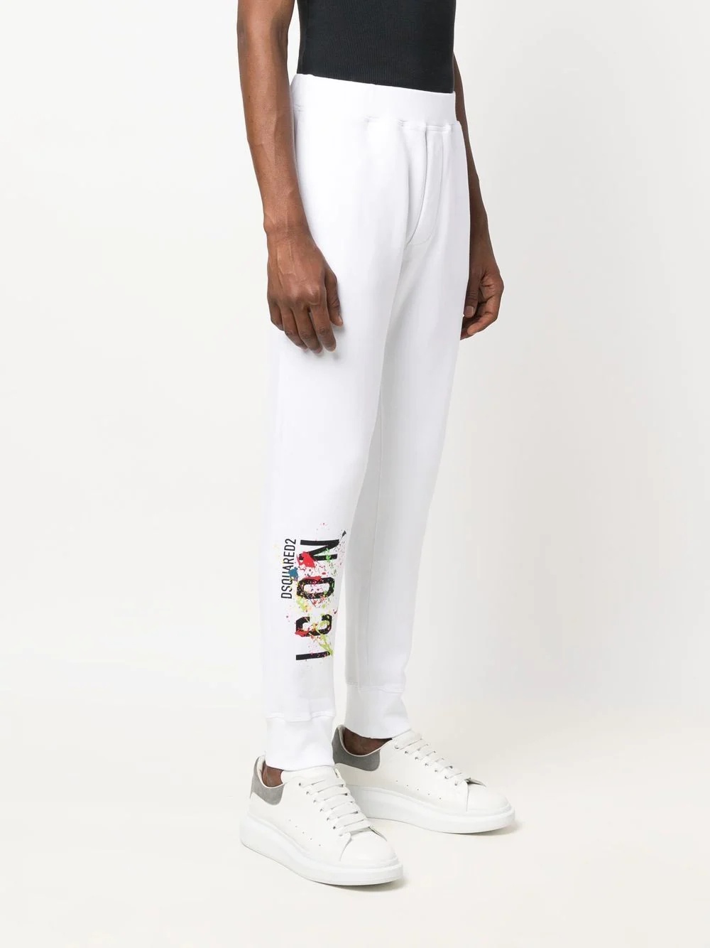 Icon-print detail trousers - 3