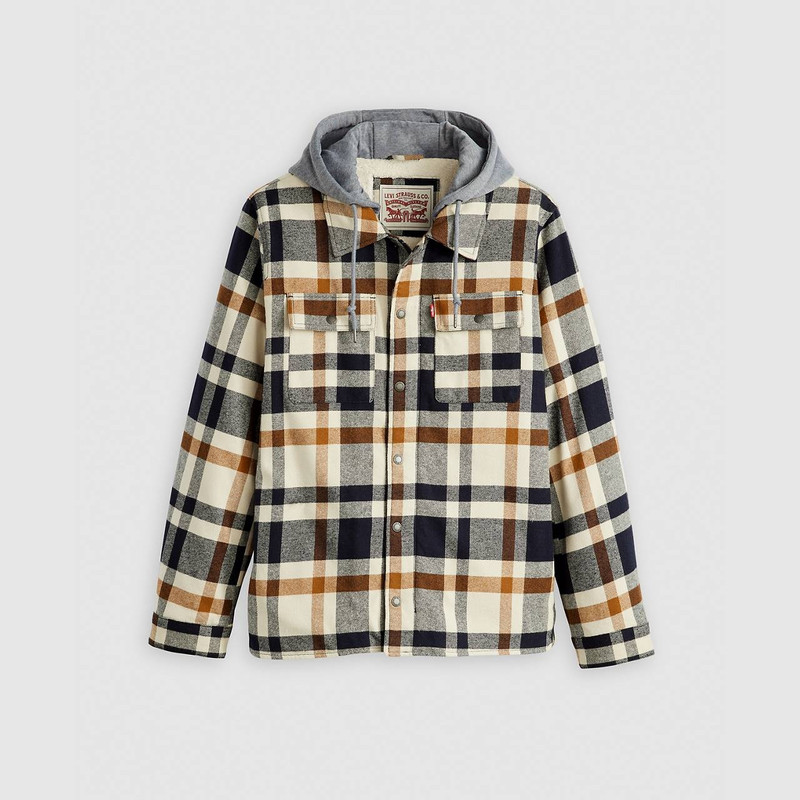 COTTON PLAID SHERPA LINED SHACKET 1