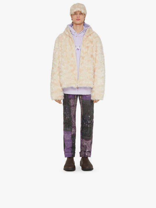 REVERSIBLE WINDBREAKER IN FAUX FUR AND NYLON - 1