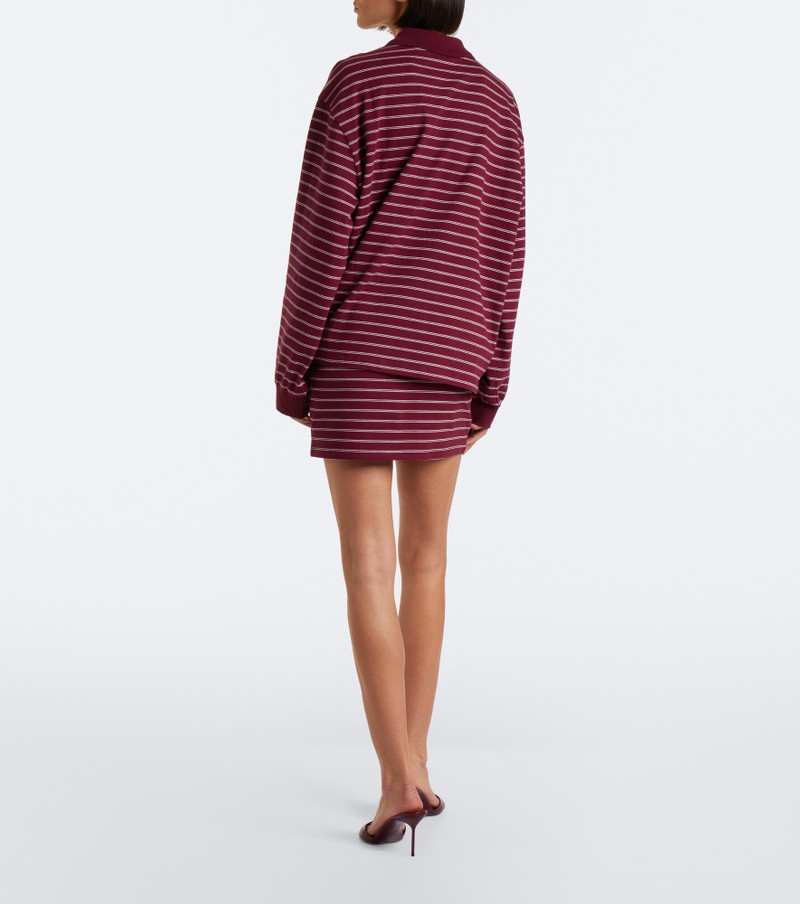 Striped cotton-blend piqué miniskirt 5