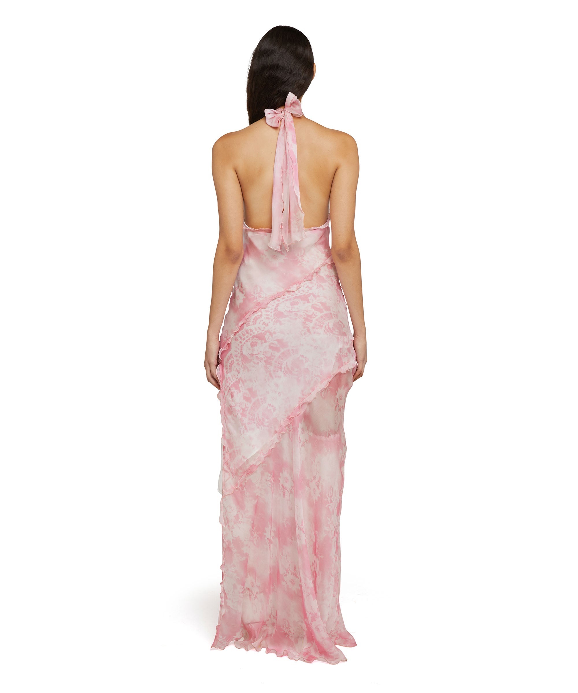 【送料&関税込】MSGM Flared Long Dress MSGM Silk chiffon long dress with 