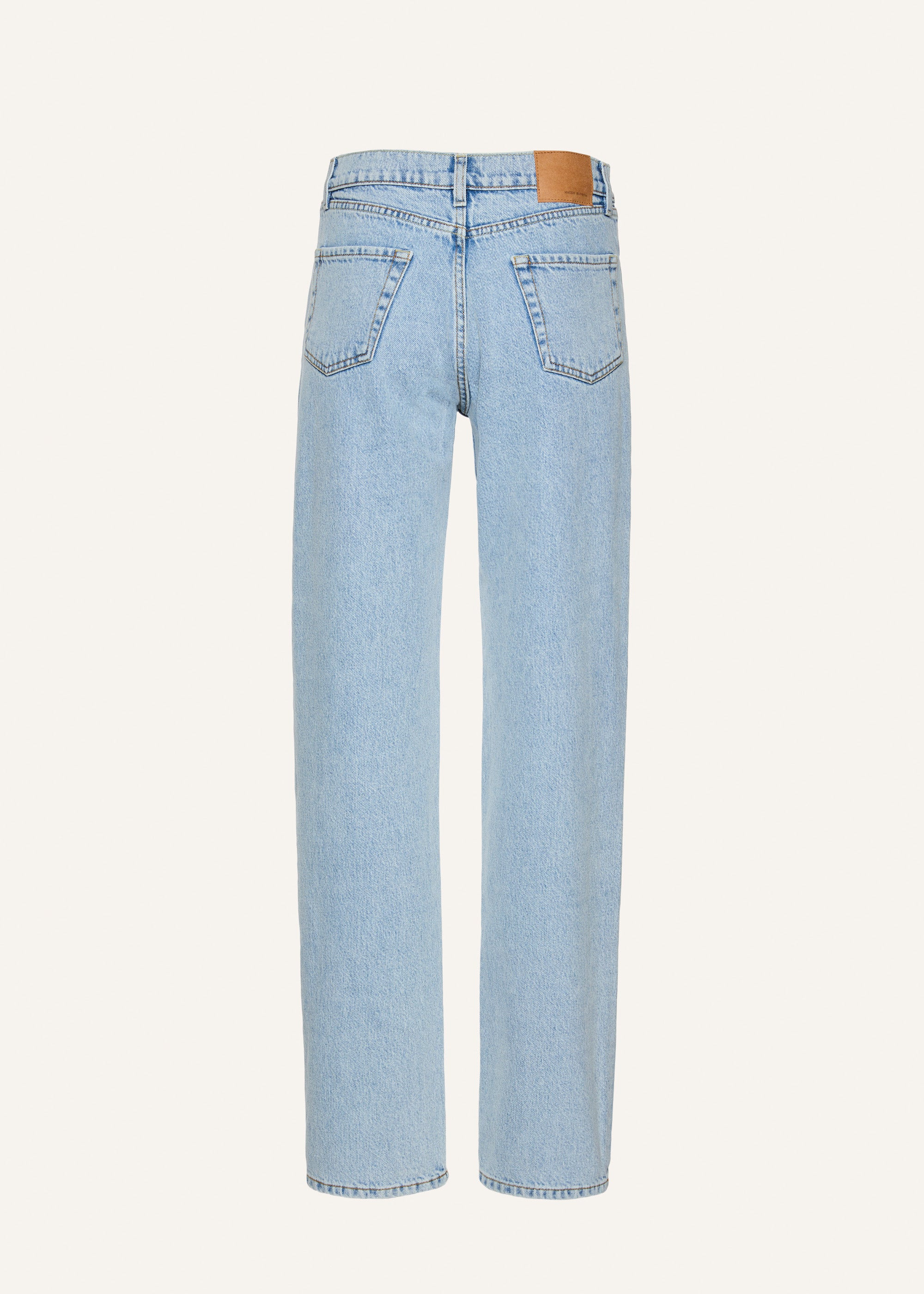 Straight leg denim pants in light blue - 2