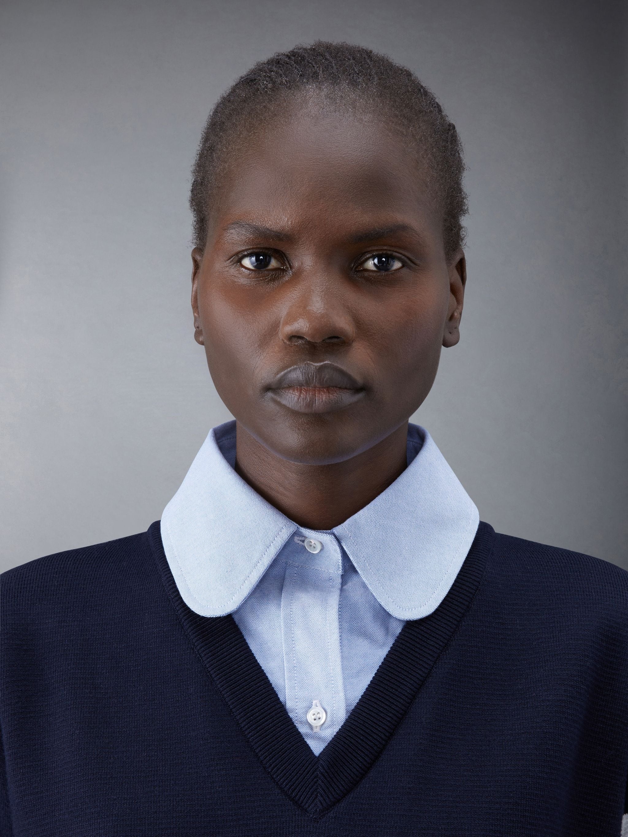 Cotton Milano and Oxford 4-Bar V-Neck Tee and Shirtdress Combo - 5