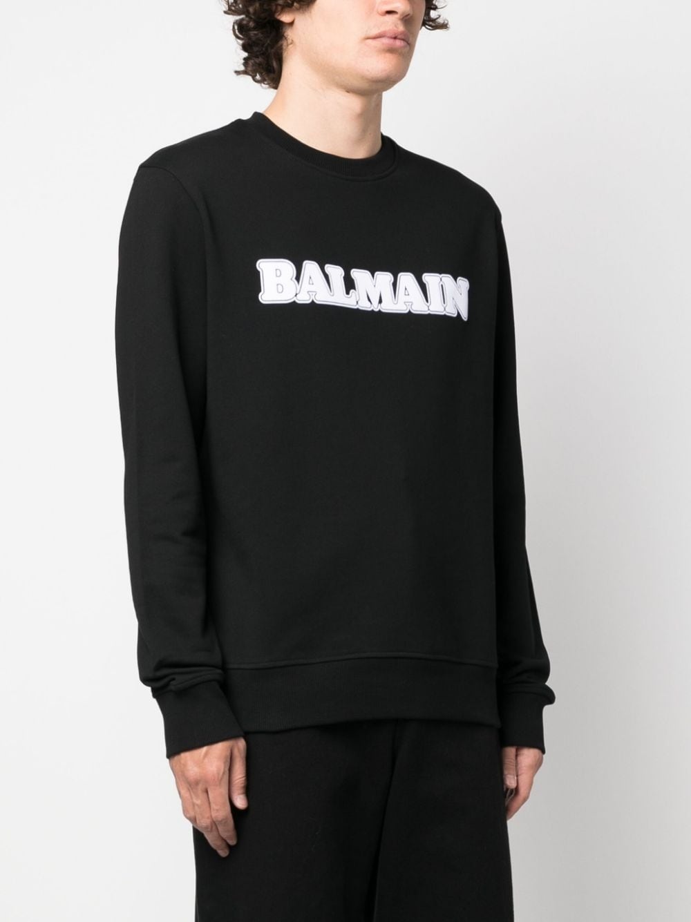 logo-print cotton sweatshirt - 3