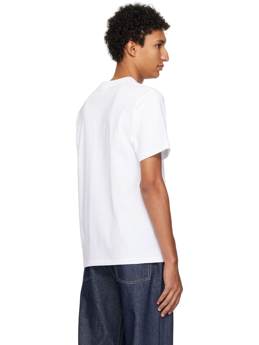 White Embroidery Style Souvenir Logo T-shirt - 3