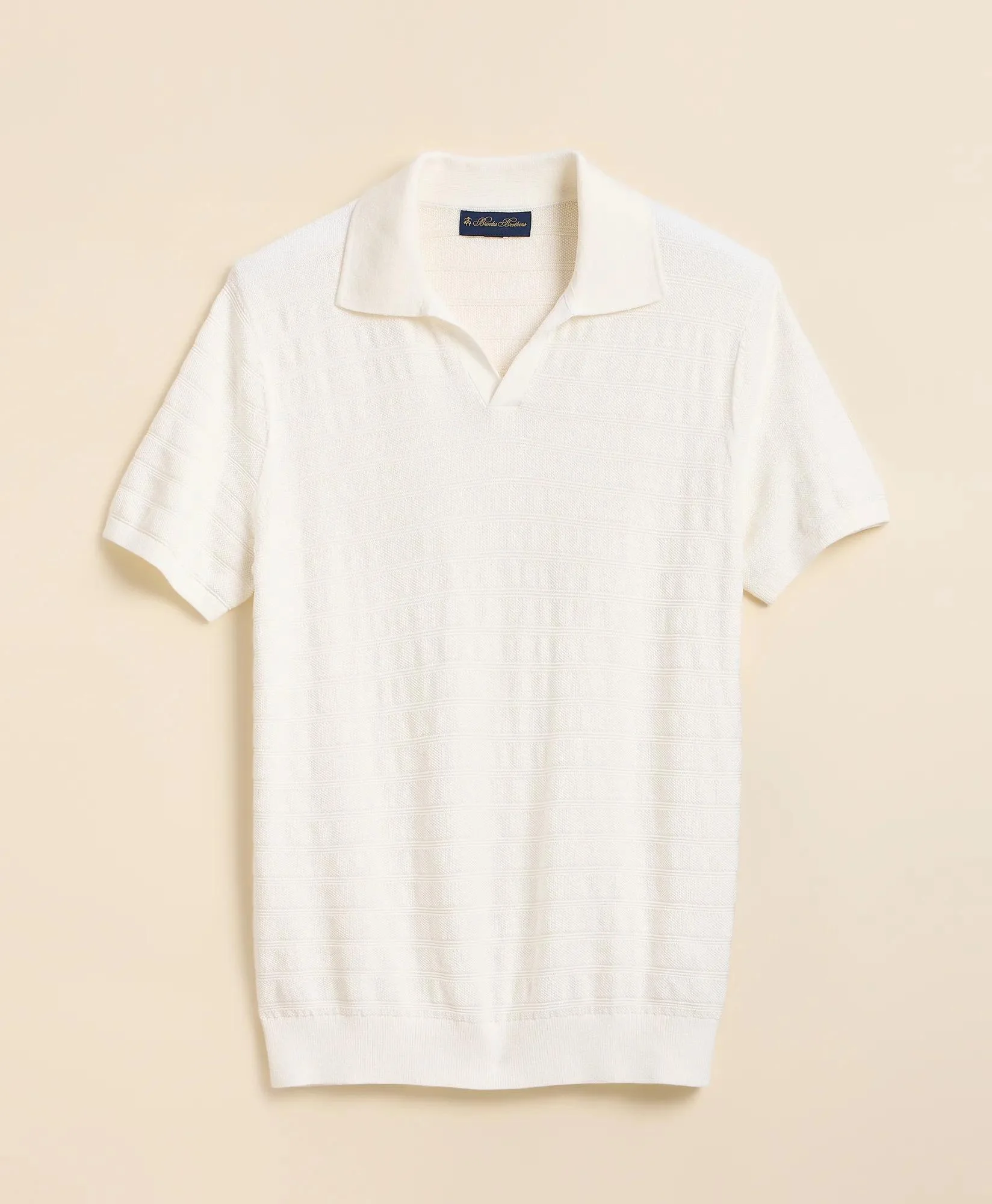Supima® Cotton Engineered-Stripe Johnny Collar Sweater - 1