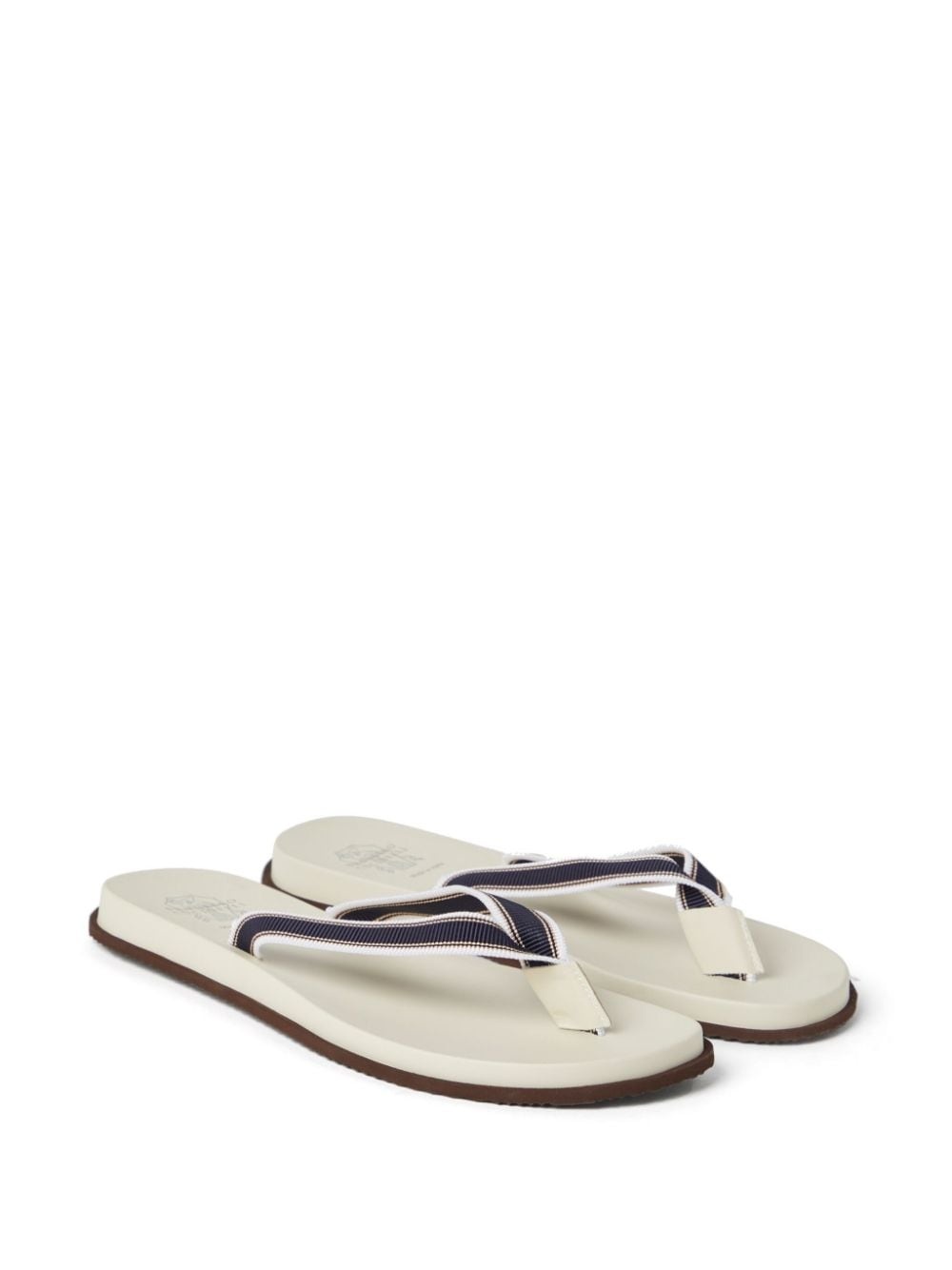striped leather flip flops - 2