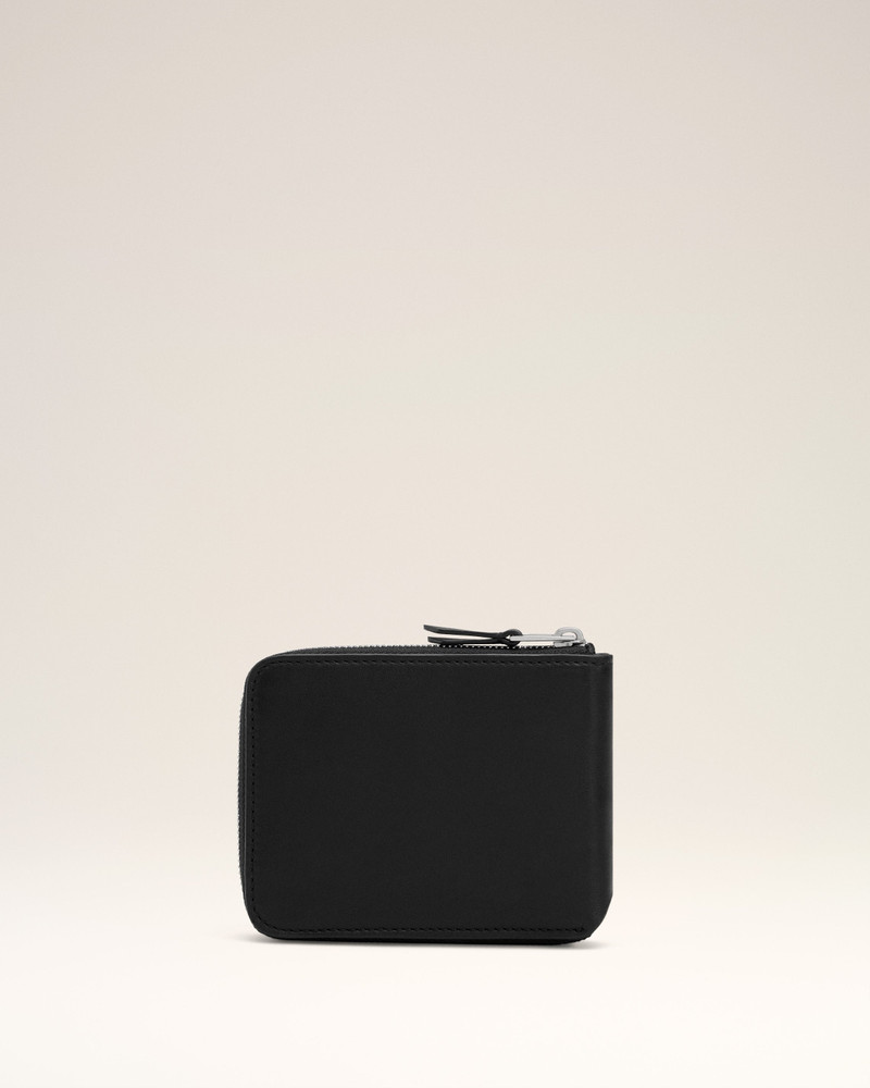 AMI Paris BLACK SMOOTH LEATHER AMI DE COEUR COMPACT WALLET outlook