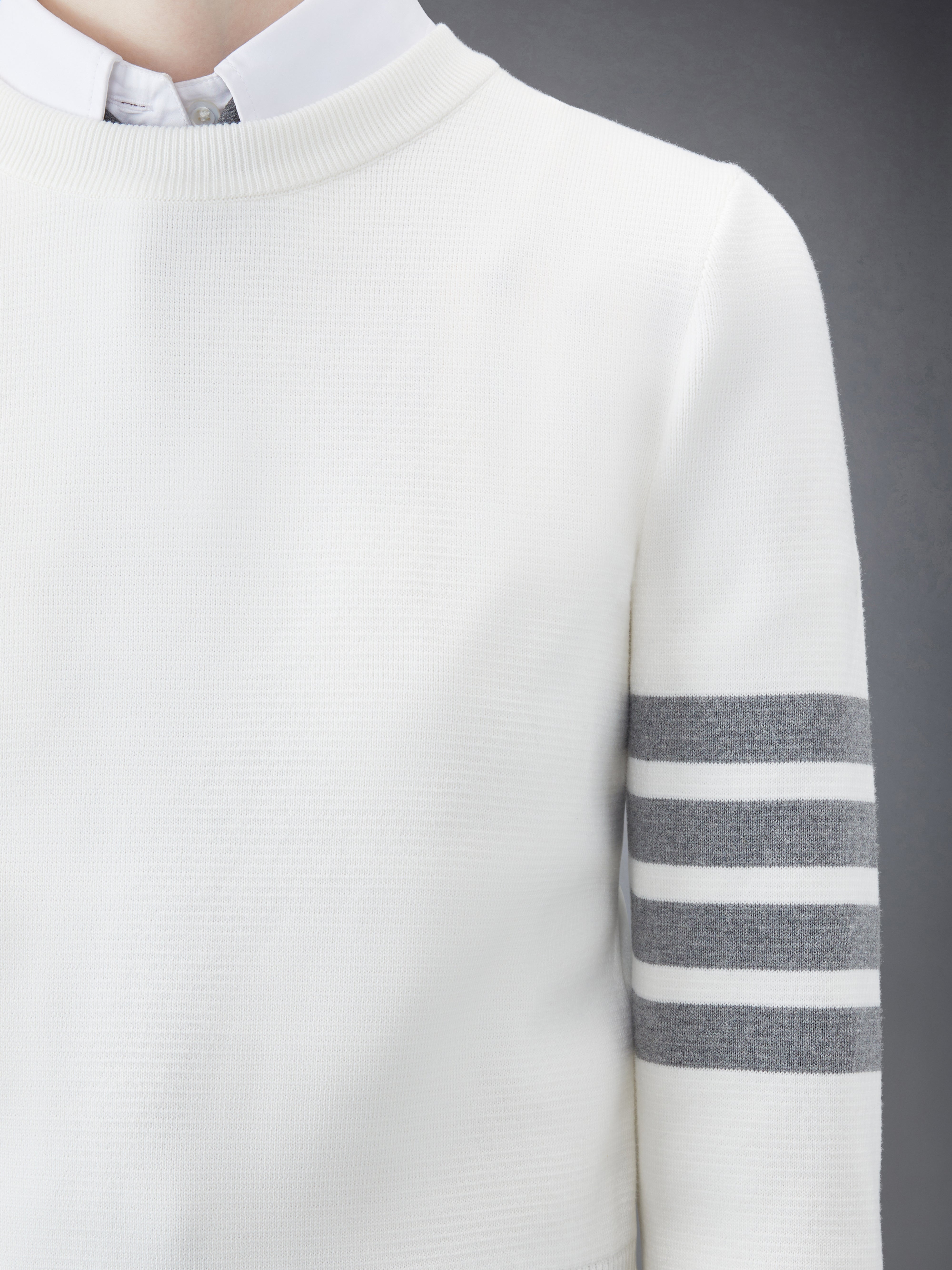 COTTON CREPE MILANO STITCH 4-BAR CLASSIC CREW NECK PULLOVER - 6